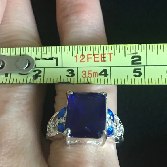 Dark Blue Stone Cocktail Ring - Picture 8 of 9